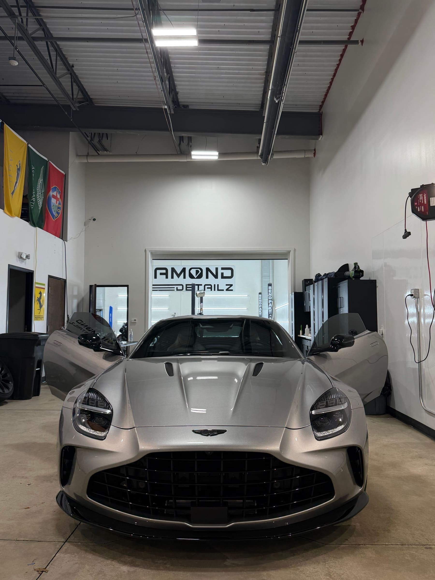 Aston Martin Vantage front view — Diamond Detailz STEK Brand New Car PPF install